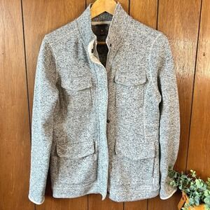 Eddie Bauer Women's Gray Speckled Fleece Lined Utility‎ Jacket Size L Aviator